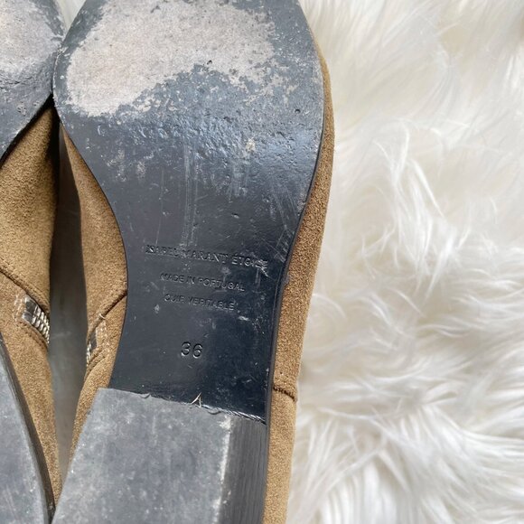 Isabel Marant Tan Taupe Patsha Hey Jude Suede Side Zip Ankle Boots - Picture 7 of 8